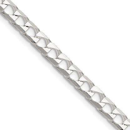 Sterling Silver 5mm D/C Square Curb Chain Necklace