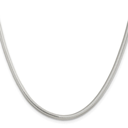 Sterling Silver 3.5mm 6-sided Oval Snake Chain Necklace