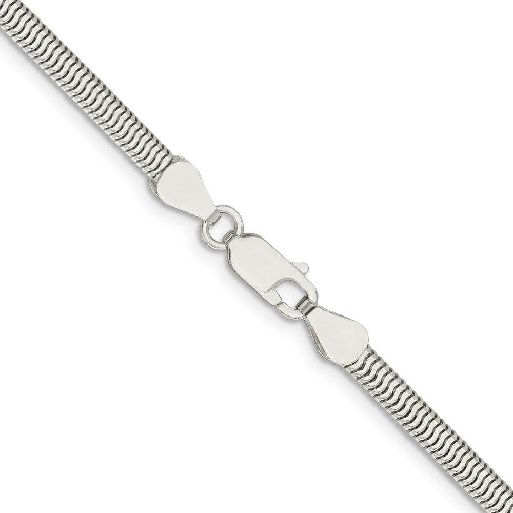Sterling Silver 3.5mm 6-sided Oval Snake Chain Necklace