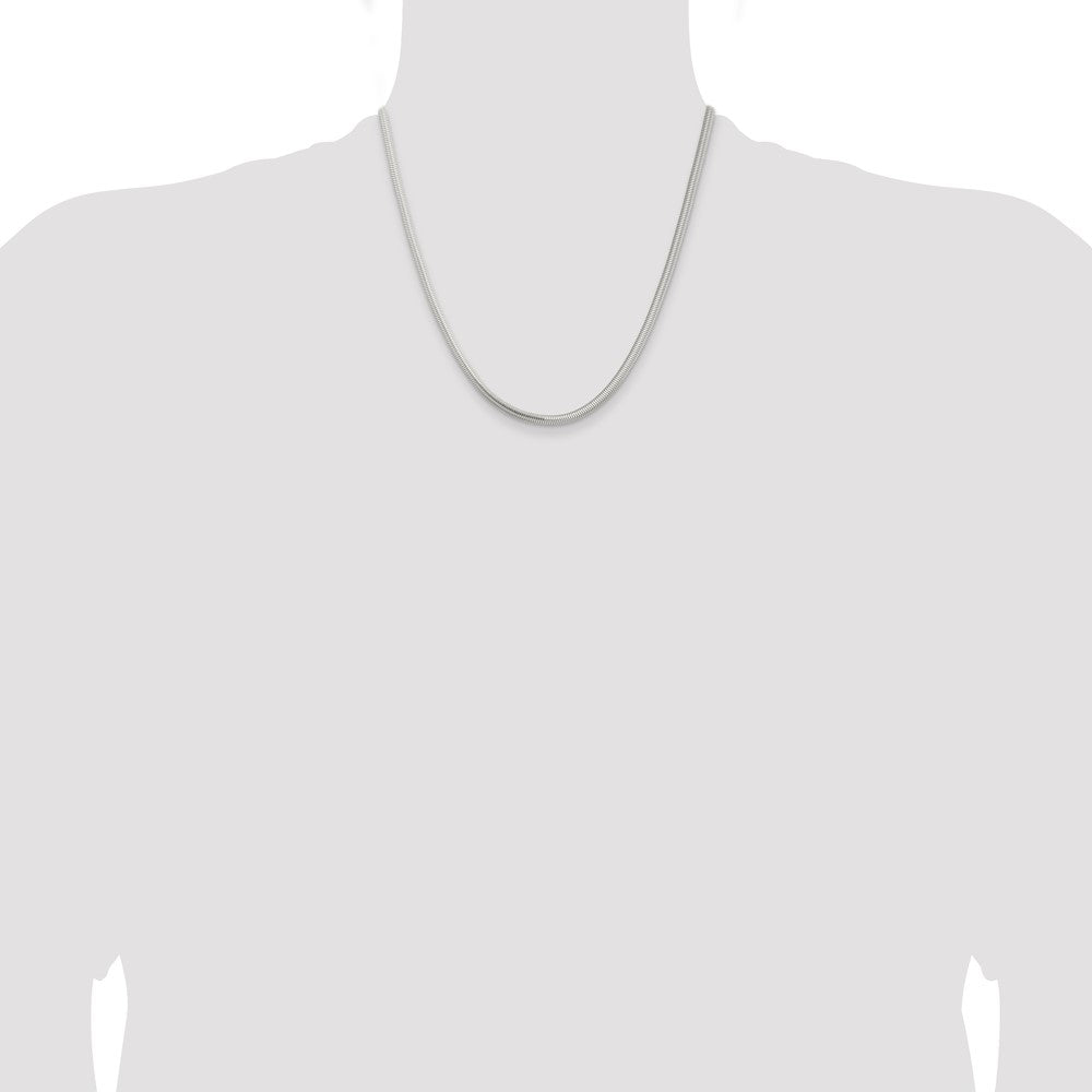 Sterling Silver 3.5mm 6-sided Oval Snake Chain Necklace
