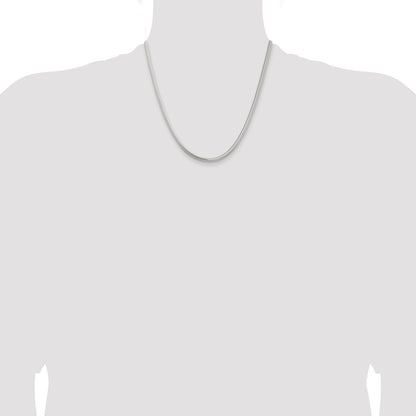 Sterling Silver 3.5mm 6-sided Oval Snake Chain Necklace