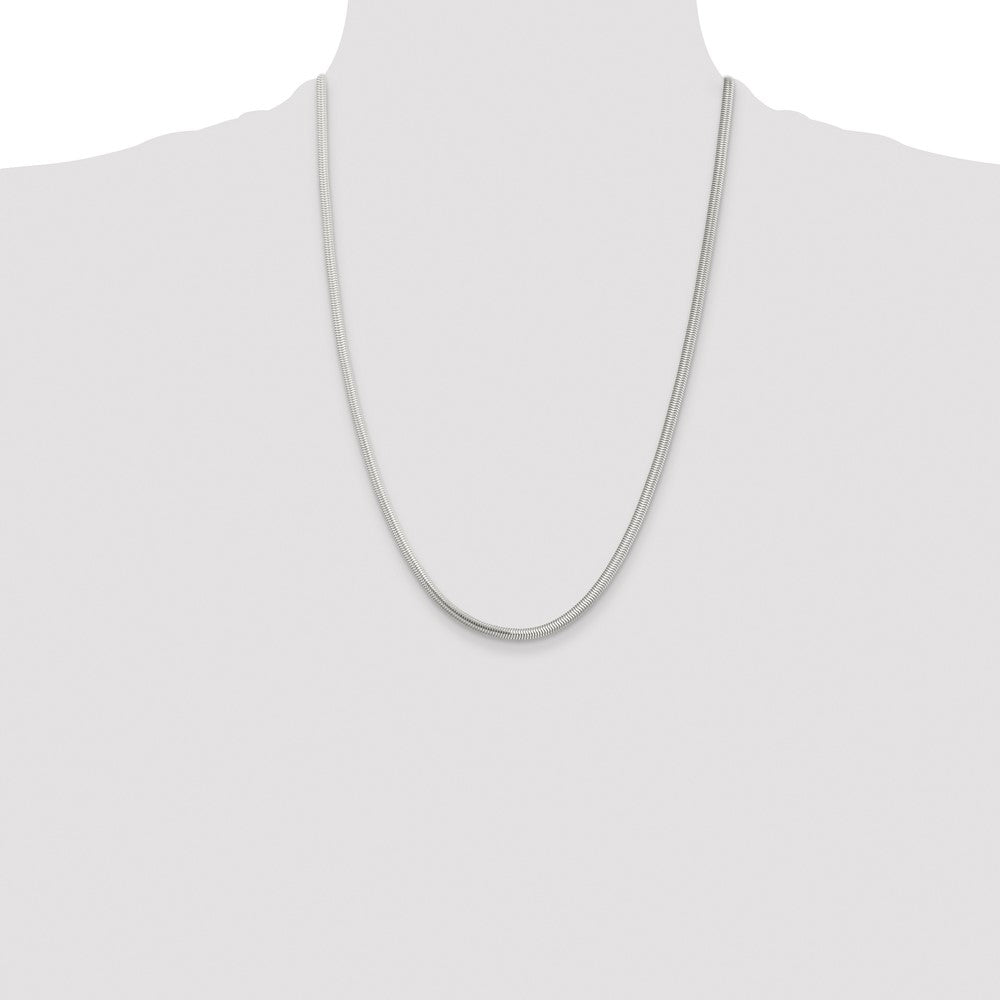 Sterling Silver 3.5mm 6-sided Oval Snake Chain Necklace