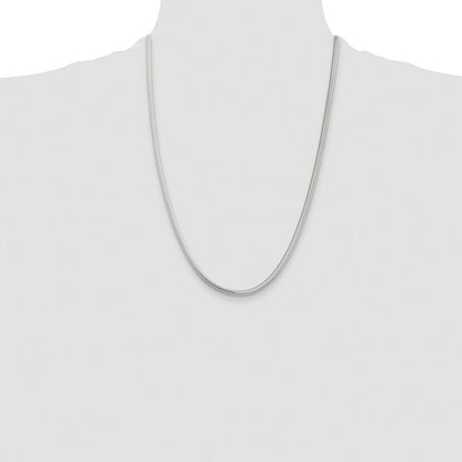 Sterling Silver 3.5mm 6-sided Oval Snake Chain Necklace