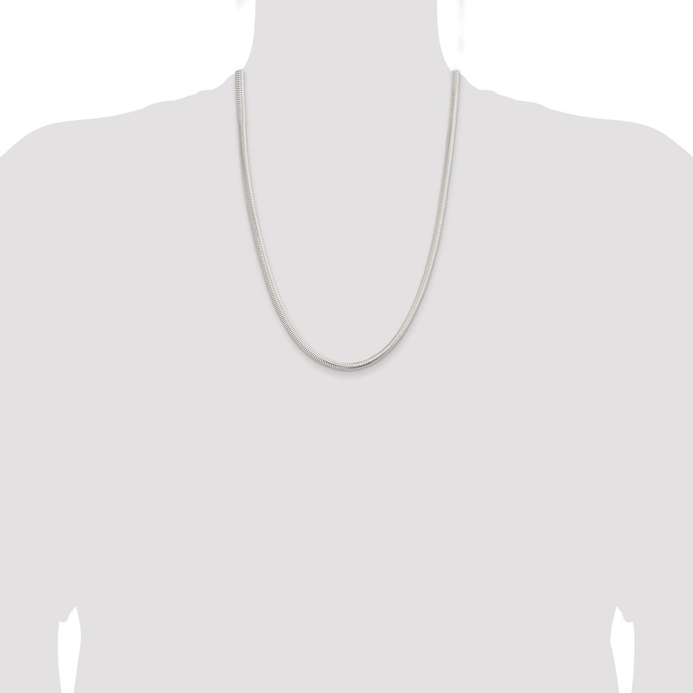 Sterling Silver 5mm 6-sided Oval Snake Chain Necklace