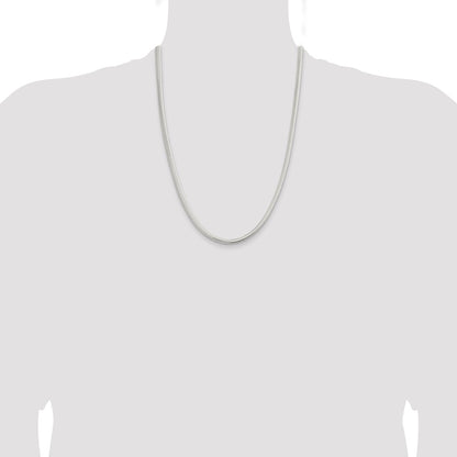 Sterling Silver 5mm 6-sided Oval Snake Chain Necklace