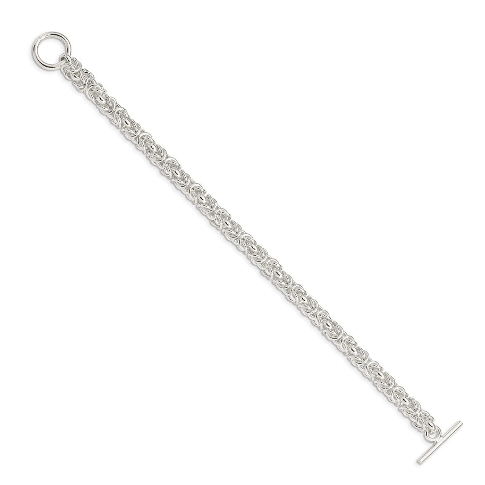 925 Sterling Silver 5.75mm Polished Fancy Link Toggle Bracelet 7.5 inch