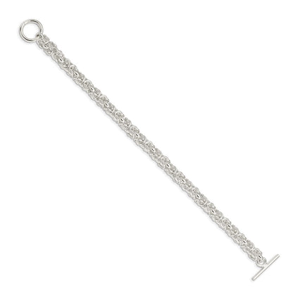925 Sterling Silver 5.75mm Polished Fancy Link Toggle Bracelet 7.5 inch