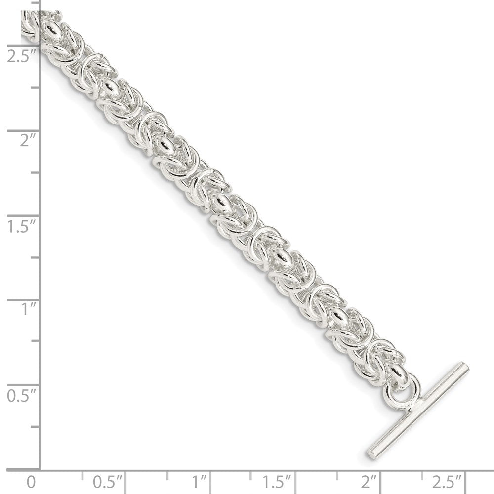 925 Sterling Silver 5.75mm Polished Fancy Link Toggle Bracelet 7.5 inch