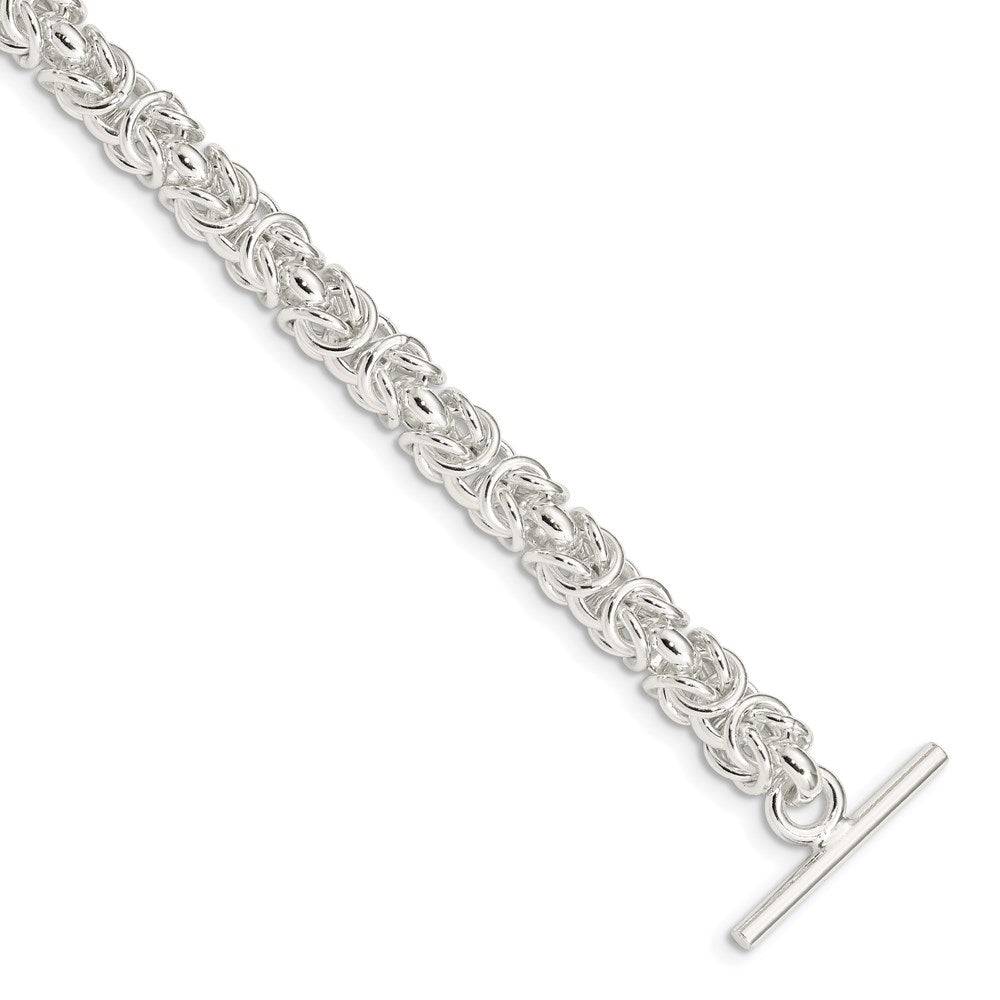 925 Sterling Silver 5.75mm Polished Fancy Link Toggle Bracelet 7.5 inch