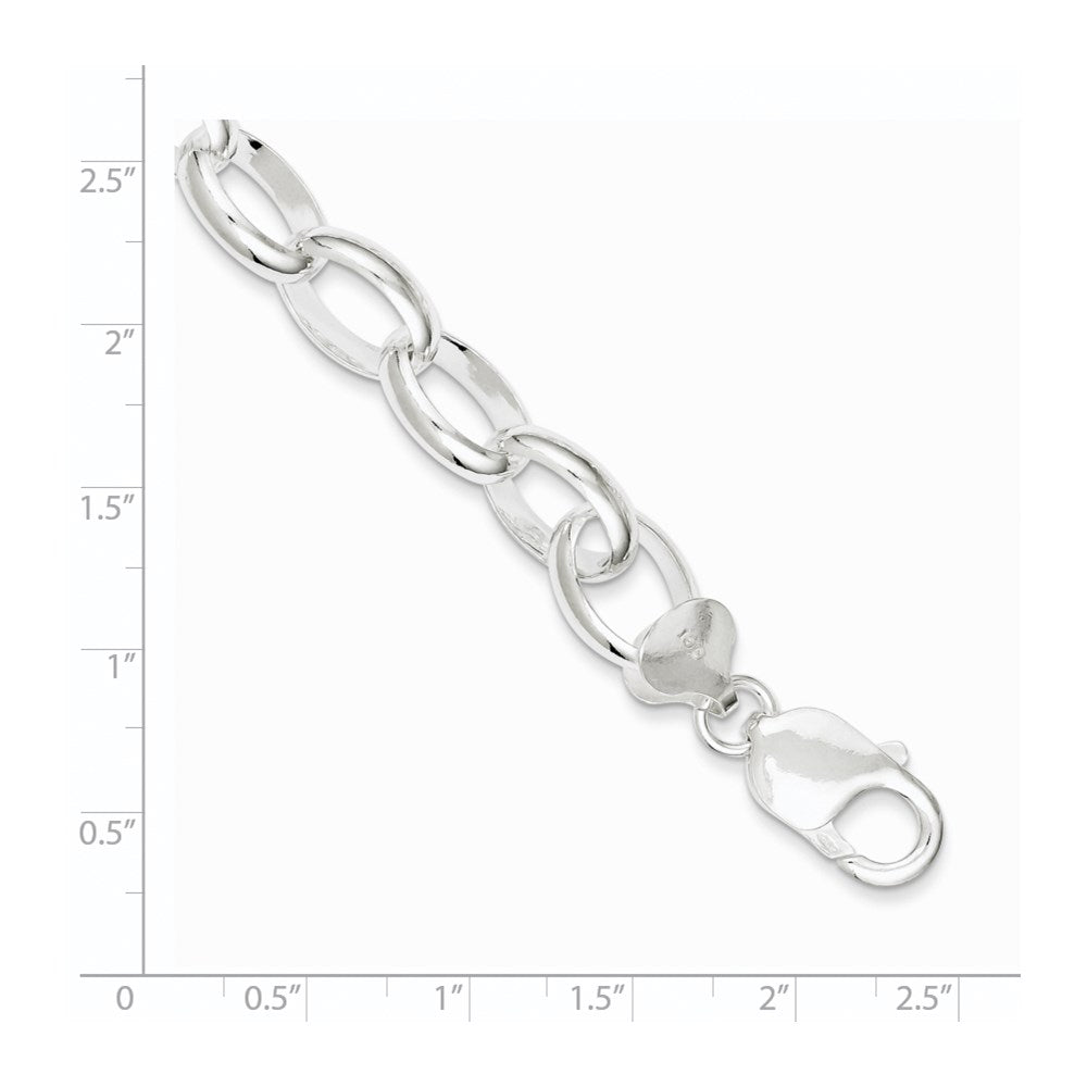 925 Sterling Silver 10mm Rolo Bracelet 7.5 inch