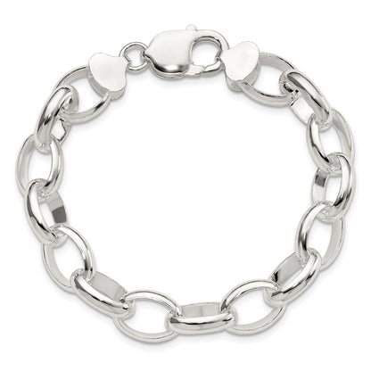 925 Sterling Silver 10mm Rolo Bracelet 7.5 inch