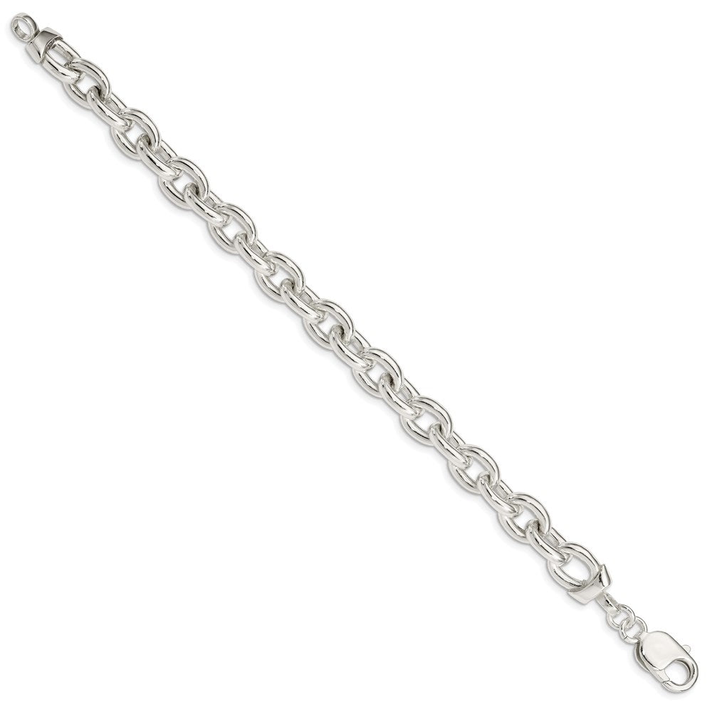 925 Sterling Silver 8.85mm Fancy Link Bracelet 7.5 inch