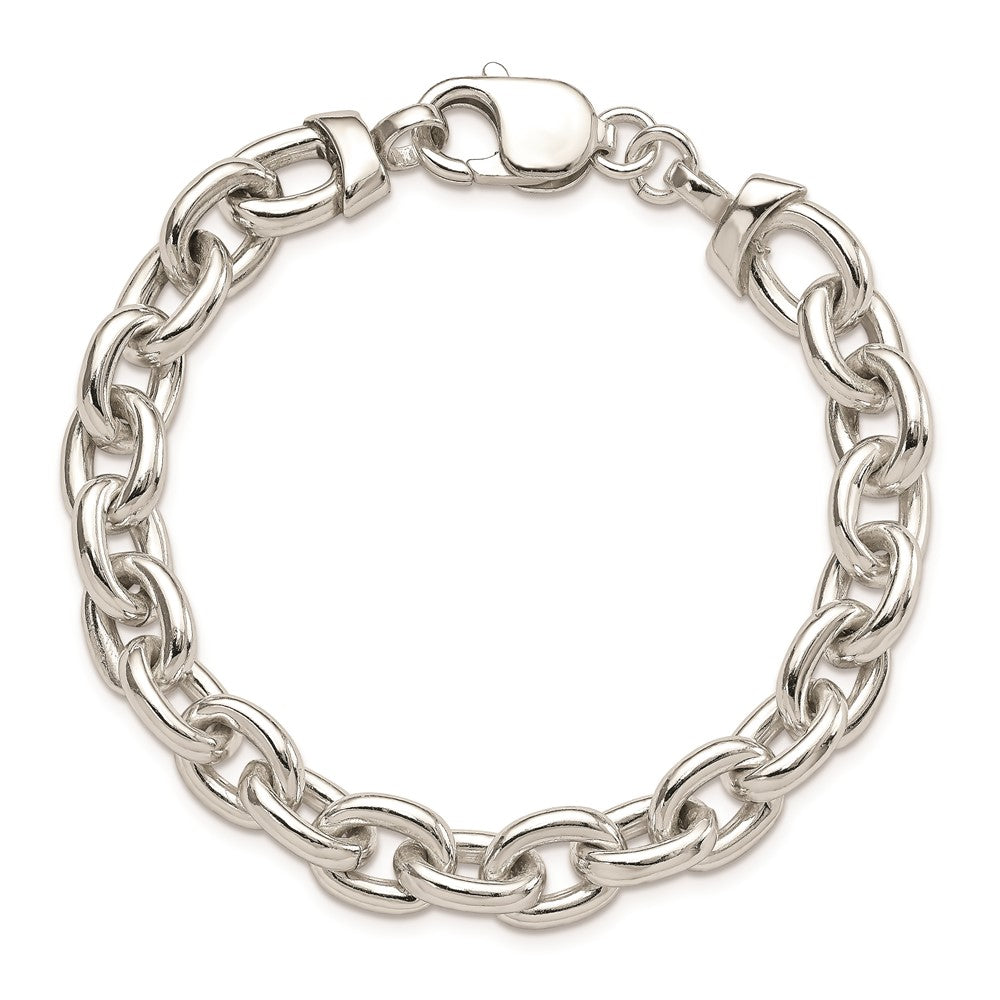 925 Sterling Silver 8.85mm Fancy Link Bracelet 7.5 inch