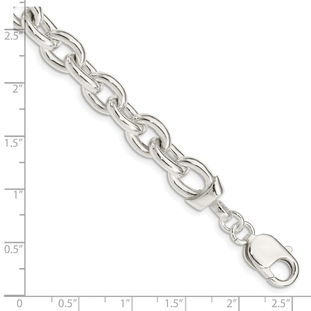925 Sterling Silver 8.85mm Fancy Link Bracelet 7.5 inch