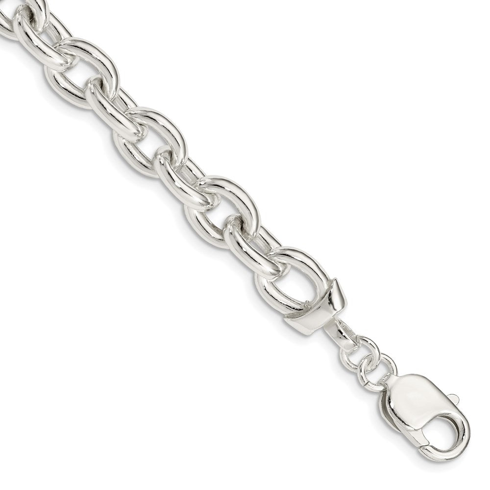 925 Sterling Silver 8.85mm Fancy Link Bracelet 7.5 inch