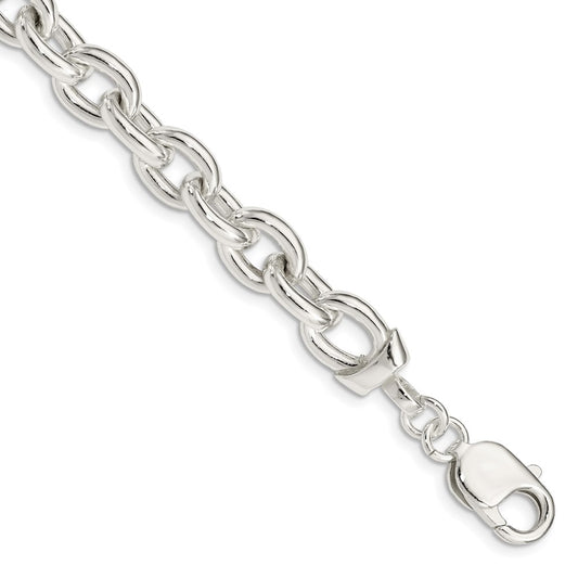 925 Sterling Silver 8.85mm Fancy Link Bracelet 7.5 inch