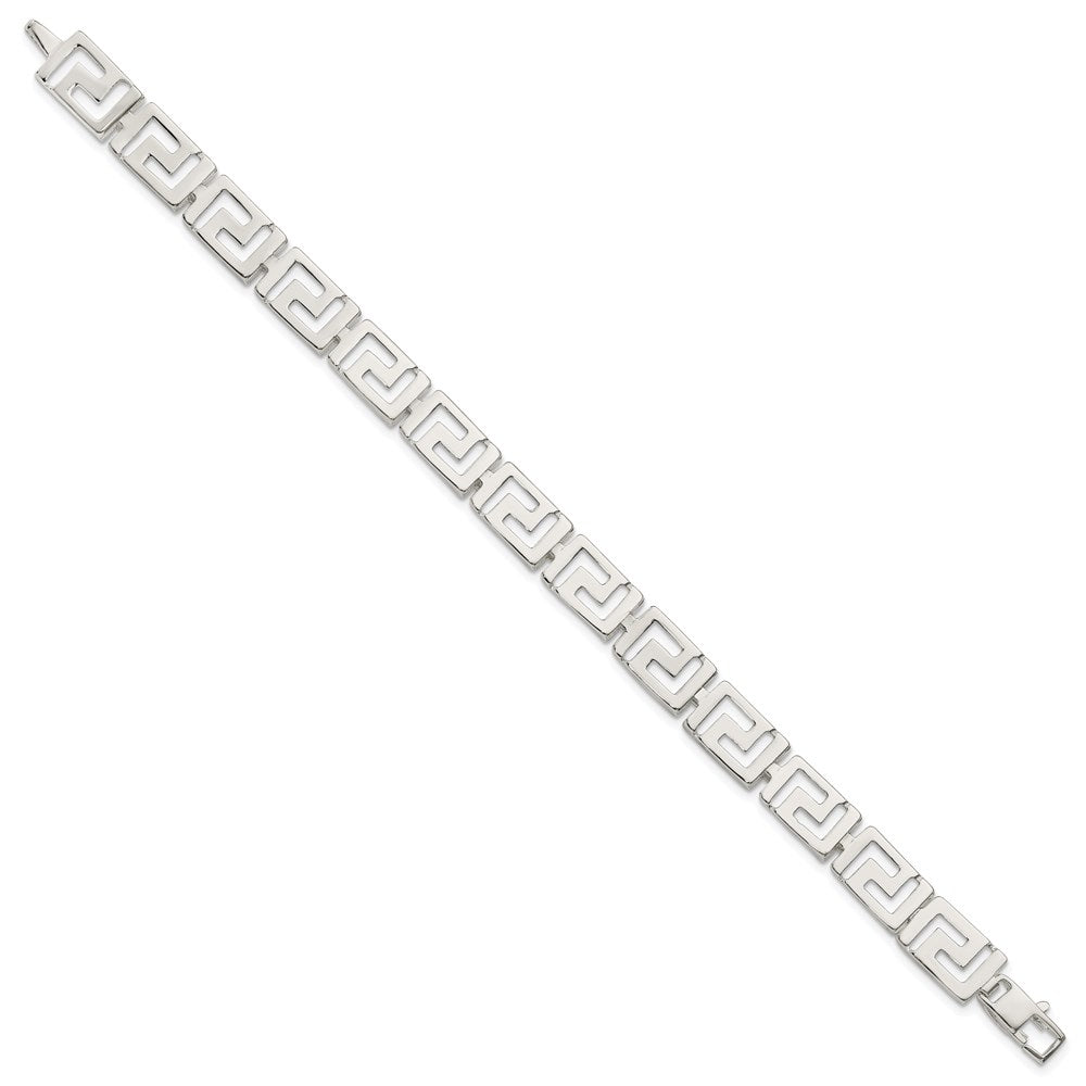 925 Sterling Silver 10mm Greek Key Bracelet 7.5 inch