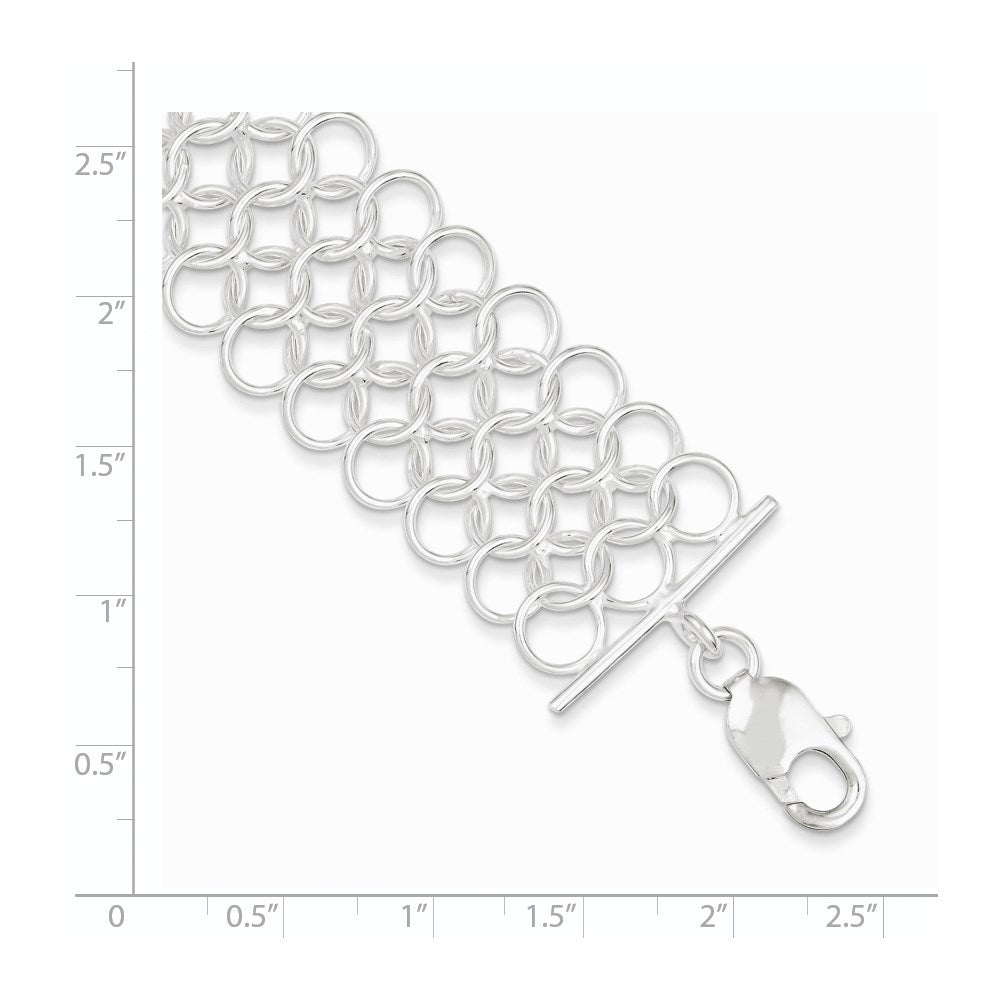 925 Sterling Silver Multi-Link Bracelet 7.5 inch