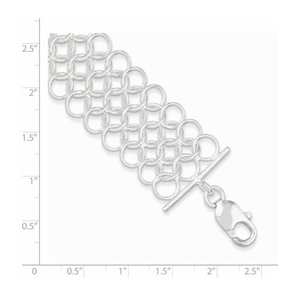 925 Sterling Silver Multi-Link Bracelet 7.5 inch