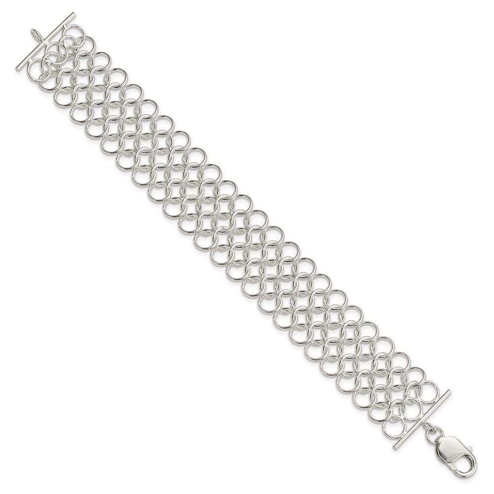 925 Sterling Silver Multi-Link Bracelet 7.5 inch