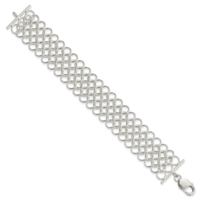 925 Sterling Silver Multi-Link Bracelet 7.5 inch