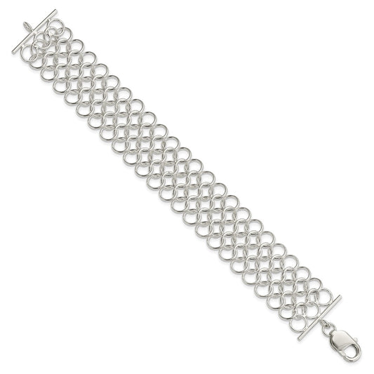 925 Sterling Silver Multi-Link Bracelet 7.5 inch