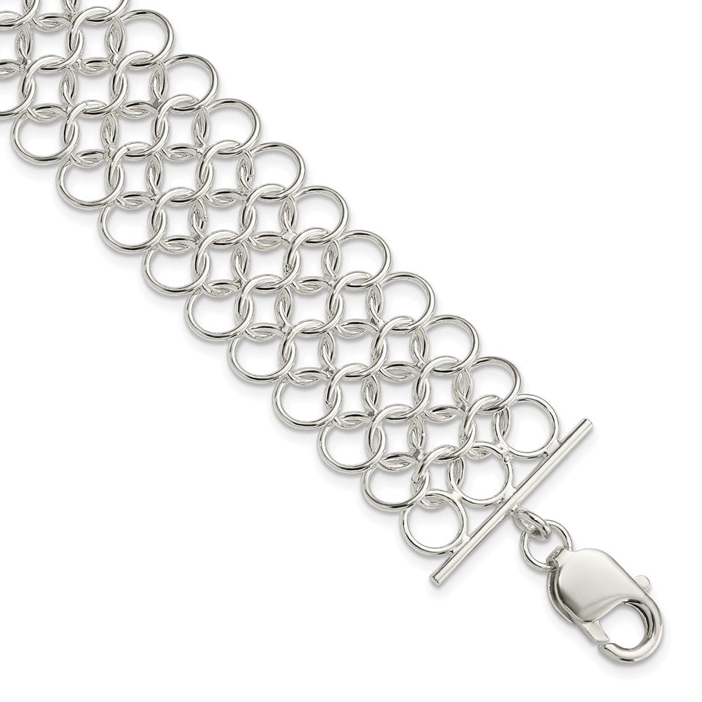 925 Sterling Silver Multi-Link Bracelet 7.5 inch
