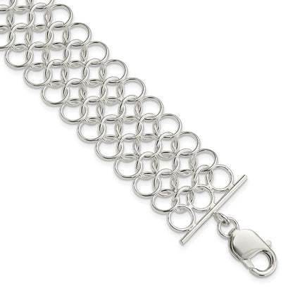 925 Sterling Silver Multi-Link Bracelet 7.5 inch