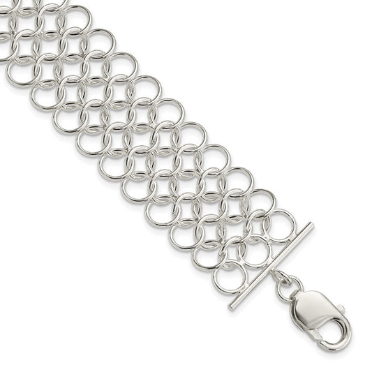 925 Sterling Silver Multi-Link Bracelet 7.5 inch