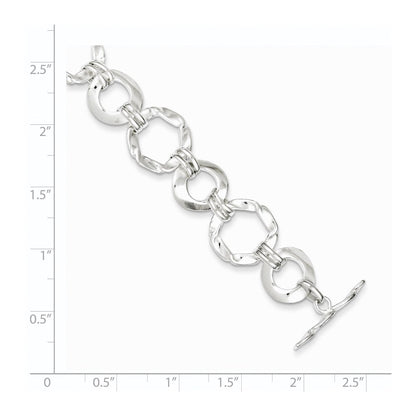 925 Sterling Silver Fancy Circle Link Bracelet 7.5 inch