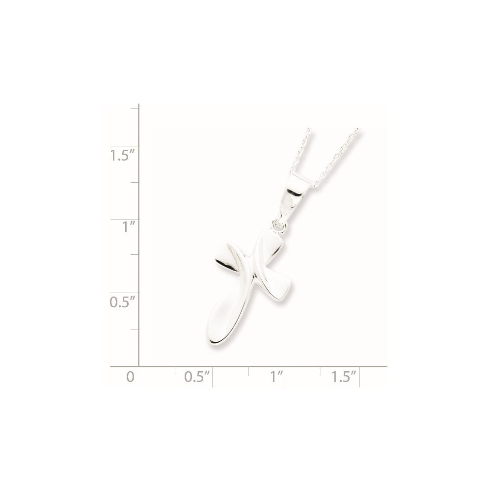 Sterling Silver Cross Necklace 18"