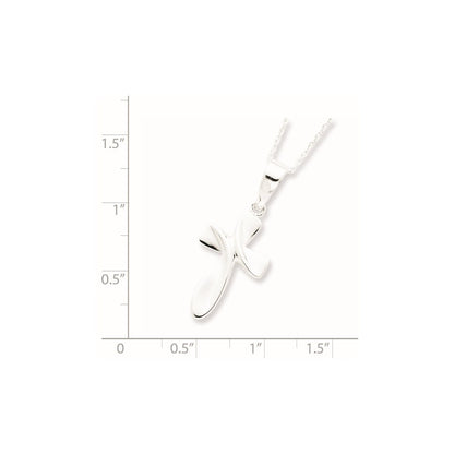Sterling Silver Cross Necklace 18"