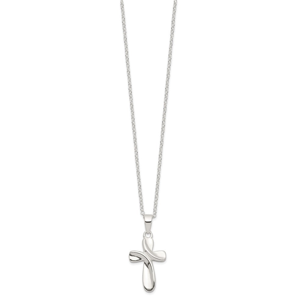 Sterling Silver Cross Necklace 18"