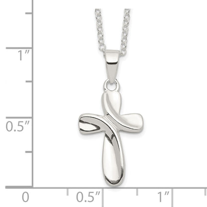 Sterling Silver Cross Necklace 18"