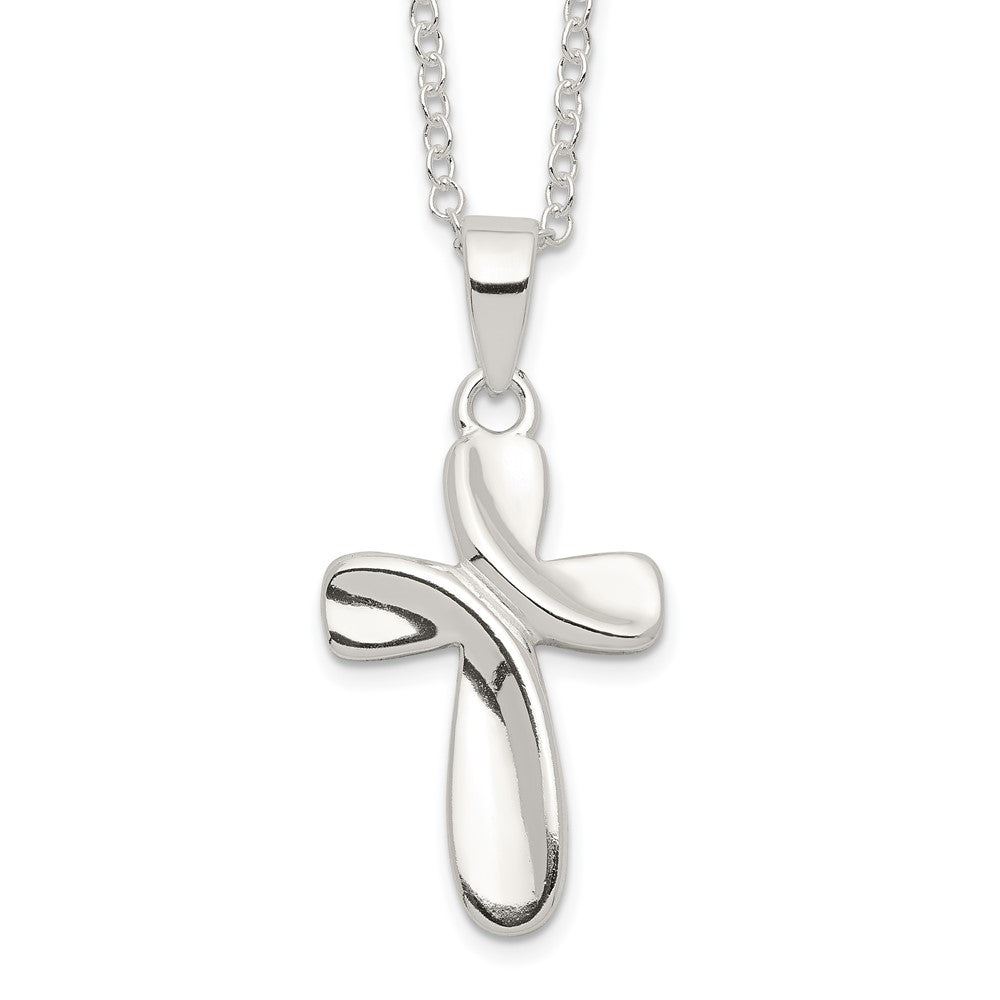 Sterling Silver Cross Necklace 18"