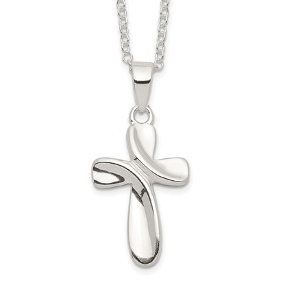 Sterling Silver Cross Necklace 18"