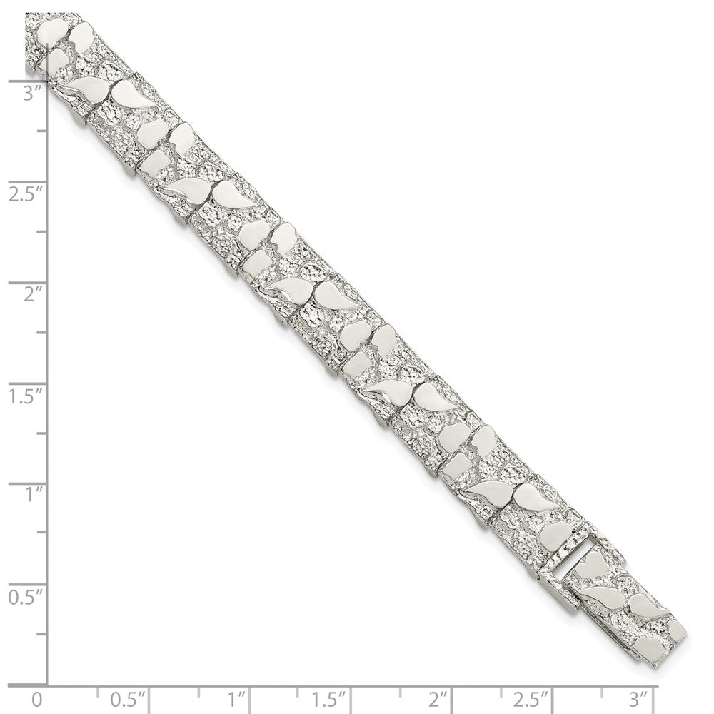 925 Sterling Silver 9mm Nugget Bracelet