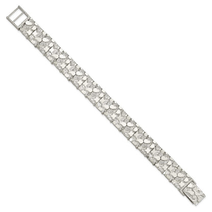 925 Sterling Silver 15mm Nugget Bracelet 8.5 inch