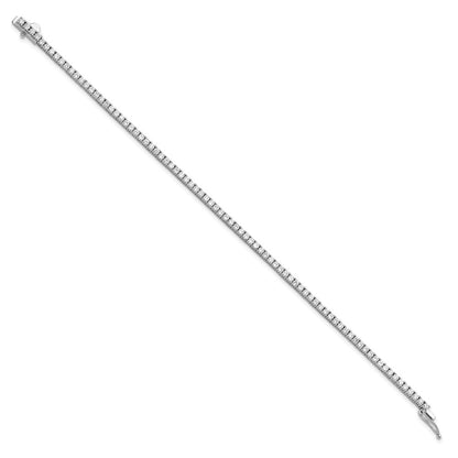 925 Sterling Silver 2.3mm Rhodium-plated Cubic Zirconia Bracelet 7 inch