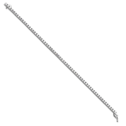 925 Sterling Silver 3.3mm Rhodium-plated Cubic Zirconia Bracelet 7 inch