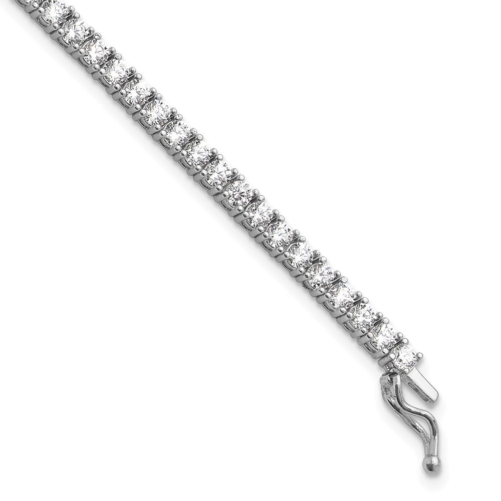 925 Sterling Silver 3.3mm Rhodium-plated Cubic Zirconia Bracelet 7 inch