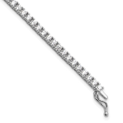 925 Sterling Silver 3.3mm Rhodium-plated Cubic Zirconia Bracelet 7 inch