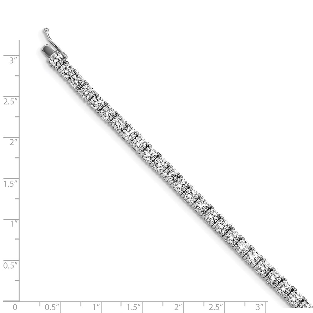 925 Sterling Silver 4.8mm Rhodium-plated Cubic Zirconia Bracelet 7 inch