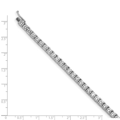 925 Sterling Silver 4.8mm Rhodium-plated Cubic Zirconia Bracelet 7 inch