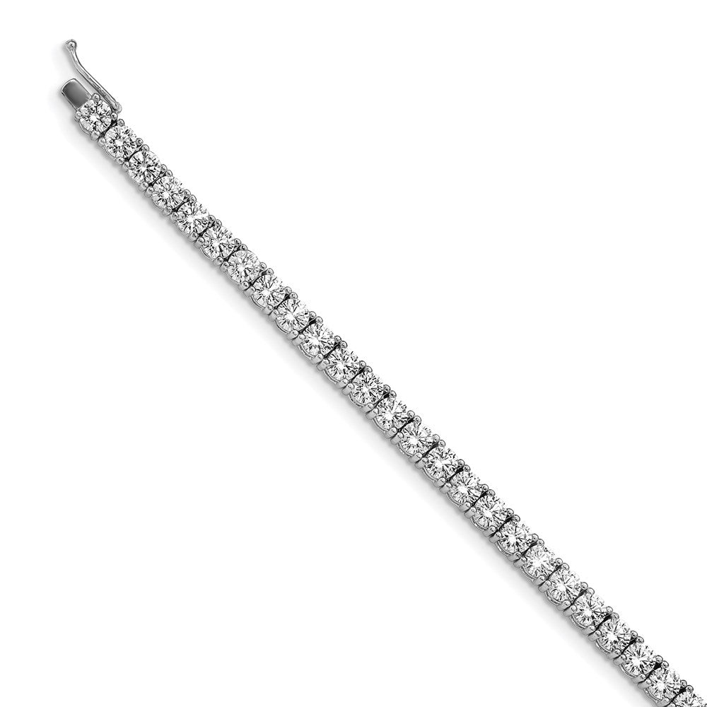 925 Sterling Silver 4.8mm Rhodium-plated Cubic Zirconia Bracelet 7 inch