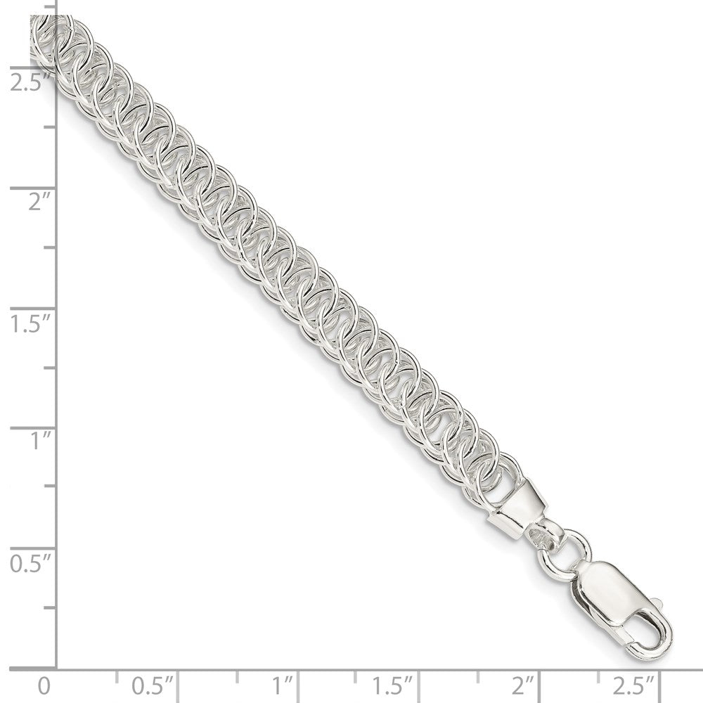 925 Sterling Silver 7.18mm Polished Fancy Link Bracelet 7.5 inch