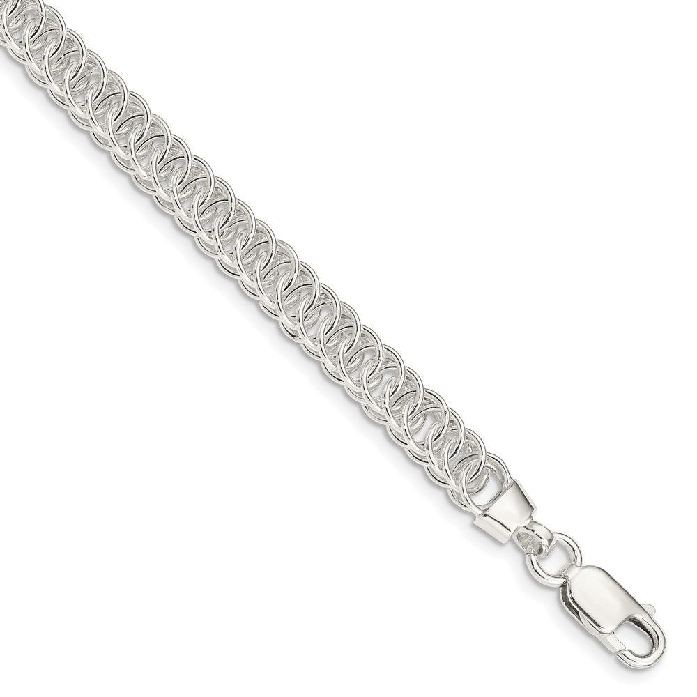 925 Sterling Silver 7.18mm Polished Fancy Link Bracelet 7.5 inch
