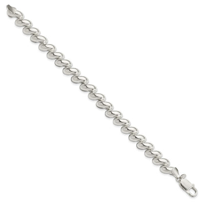 925 Sterling Silver 8.9mm Fancy Polished San Marco Bracelet 7.5 inch
