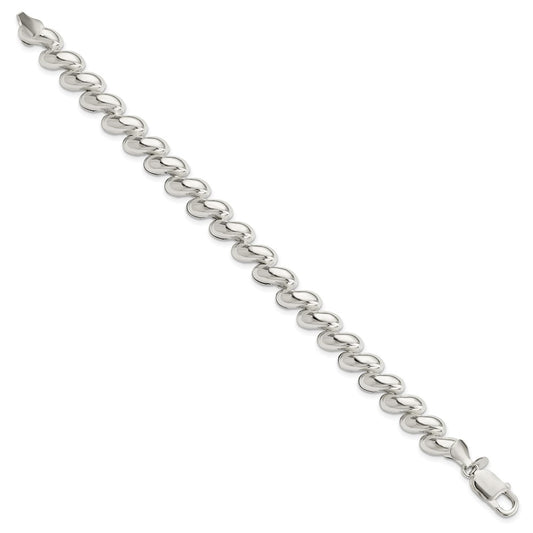 925 Sterling Silver 8.9mm Fancy Polished San Marco Bracelet 7.5 inch