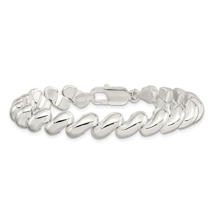 925 Sterling Silver 8.9mm Fancy Polished San Marco Bracelet 7.5 inch